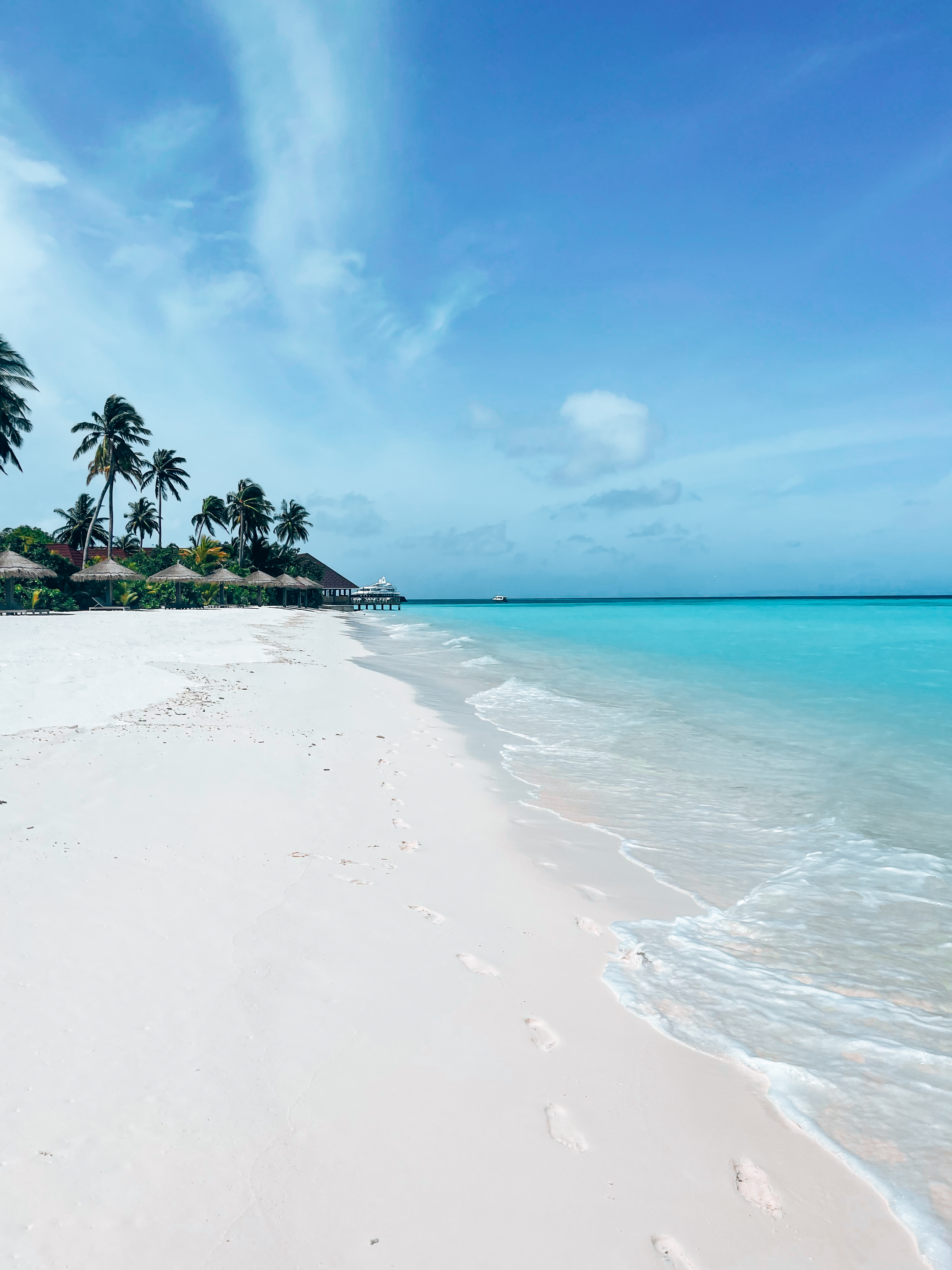 Private beach island in the Maldives